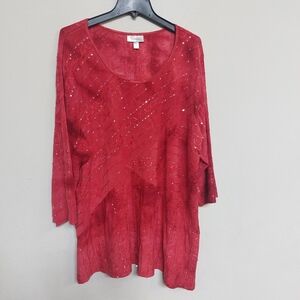 Dressbarn Women's Plus Size Red Blouse Size 3X